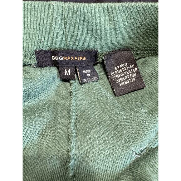 BCBGMaxazria Velour Lounge Pants Women's Sz M Green Drawstring Embroidered - Picture 4 of 4